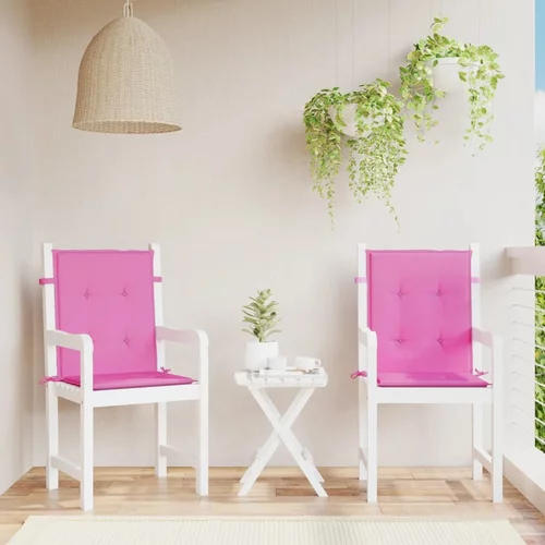  Jastuci za stolicu s niskim naslonom 2 kom ružičasti od tkanine