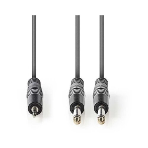 Nedis COTH23200GY50 Stereo Audio Cable 2x6.35mm muski na 3.5mm muski, 5m, Dark Grey Slike