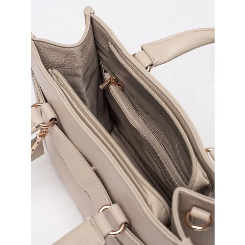 Shelvt Beige handbag with zipper Cene