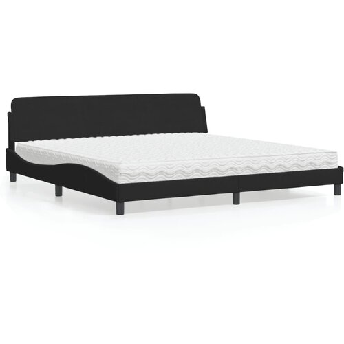 VidaXL Krevet s madracem crni 200x200 cm bar&amp;scaron;unasti Slike