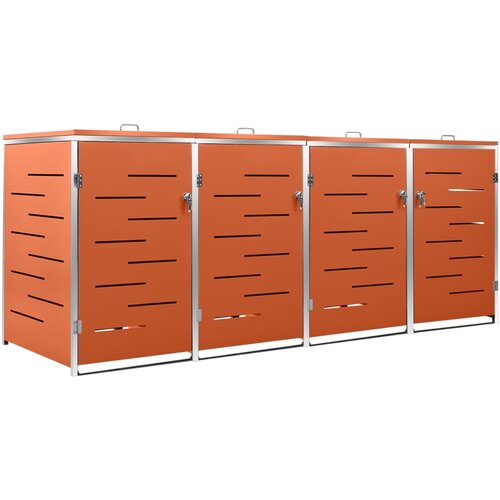 vidaXL Lopa za 4 smetnjake 276,5x77,5x115,5 cm nerjaveče jeklo, (20826677) Cene