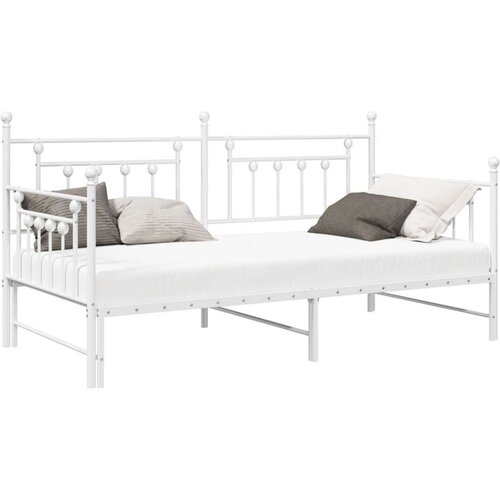 vidaXL Krevetna rama s krevetom ispod Bijela 107x203 cm Čelik Cene