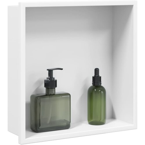 vidaXL Niša za tuš crna bijela 32x32x9 cm nehrđajući čelik Cijene