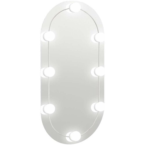 vidaXL Ogledalo z LED lučkami 80x40 cm stekleno ovalno, (20919539) Cene