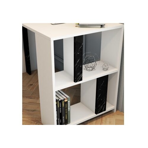 Hanah home Lima - White, Black Marble WhiteBlack Study Desk Slike