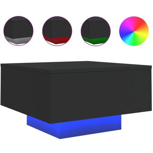 Maison Chic Klubska mizica - kavna mizica - Nizka mizica z LED lučmi črna 55x55x31 cm, (21751955) Slike