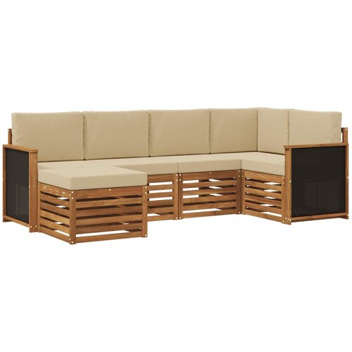 vidaXL Kotna sedežna garnitura z blazino 5 pcs Naravna, (5000283820) Cene