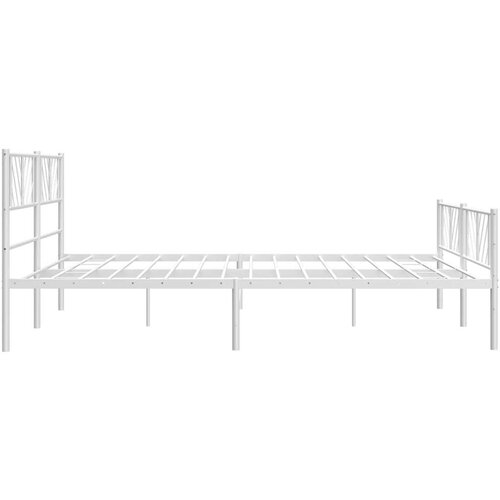 VidaXL Metalni okvir kreveta uzglavlje i podnožje bijeli 193x203 cm Slike