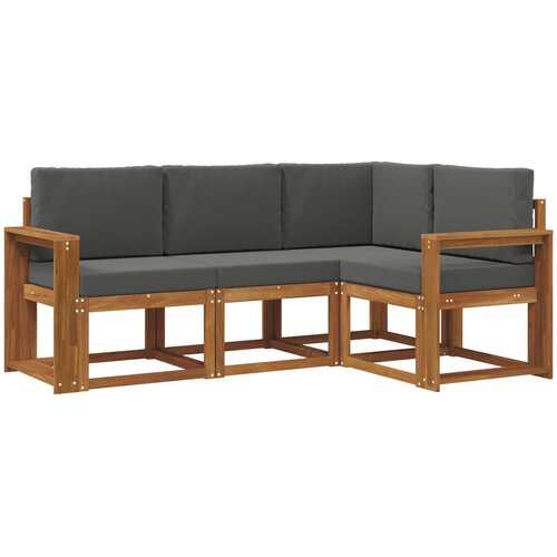  Set vanjskih sofa 4 kom. Prirodna i antracit Smeđa 191,5 x 132,5 x 73 cm Slike