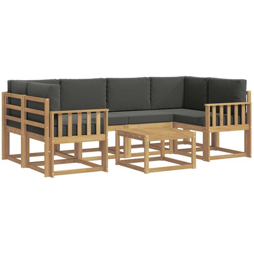 vidaXL Zunanja garnitura za sedenje z blazino 7 pcs Bela in antracit, (5000279485) Cene