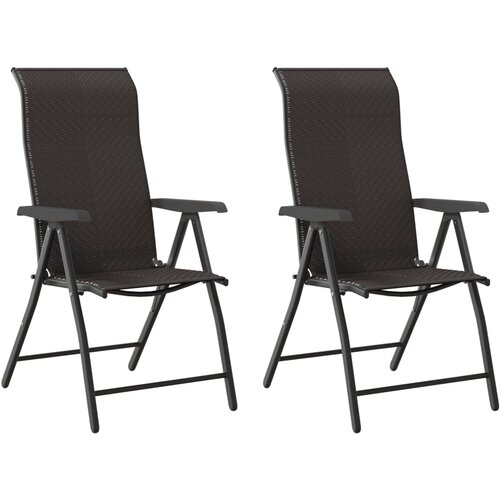 Maison Chic Zložljivi Vrtni Stoli - Stol za vrti 2 kosa črna kava poli ratan JS2672, (21876116) Slike