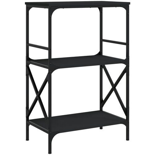 Maison Chic Knjižna omara - Knjižni regal 3-nadstropna črna 59x35x90,5 cm inženirski les, (21726135) Cene