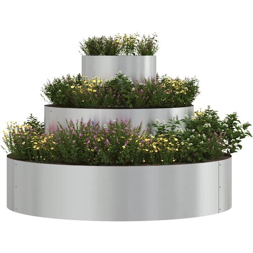  Vrtna saksija Srebrno 90 x 90 x 20 cm Cinkani čelik Slike