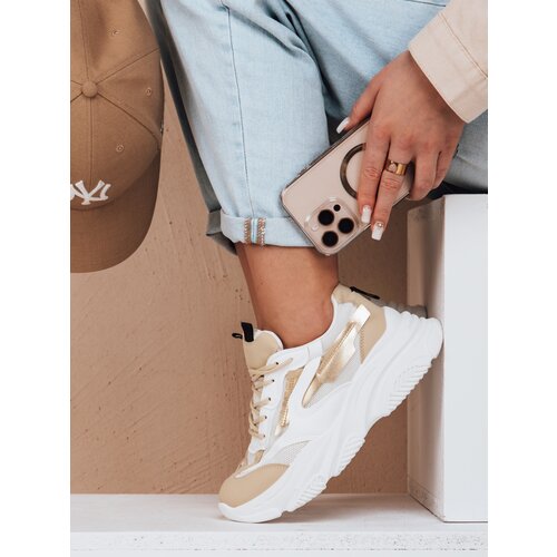 DStreet Sportowe sneakersy damskie STEPLIFT złote Slike