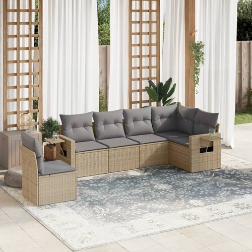 vidaXL 6-dijelni set vrtnih sofa s jastucima bež od poliratana Cijene