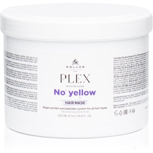 Kallos Plex No Yellow maska za lase za nevtralizacijo rumenih odtenkov 500 ml Cene