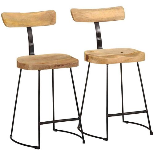 Barski stolci 2 kom 49x43x79 cm masivnog drva manga Slike