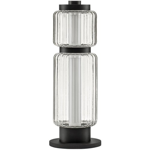 Nova Luce Mat črna steklena LED namizna svetilka (vi&scaron;ina 39 cm) Liesa &ndash; Cene