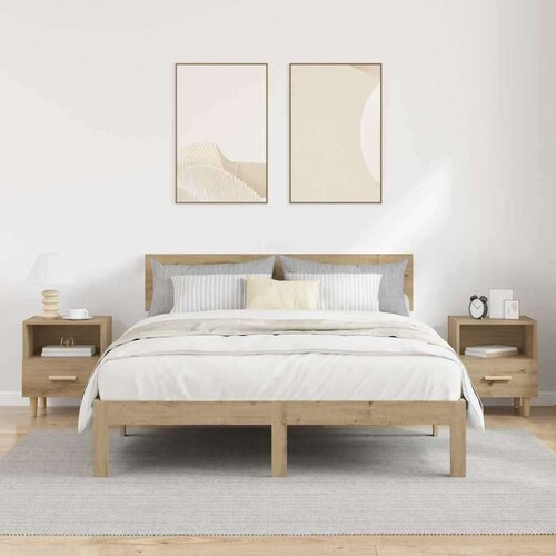 VidaXL Noćni ormar s ladicama 2 pcs hrast artisan 40 x 35 x 47.5 cm Slike