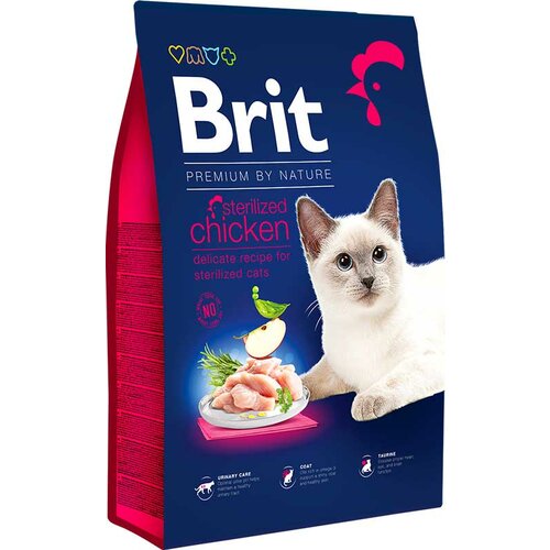 Brit Premium by nature hrana za sterilisane mačke, ukus piletine, 300g Slike