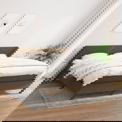 The Living Store Box spring postelja z vzmetnico temno rjav 140x190 cm blago - Box Spring Postelja, (21517910) Slike