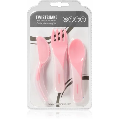 Twistshake Learn Cutlery pribor Pink 6 m+ 3 kom