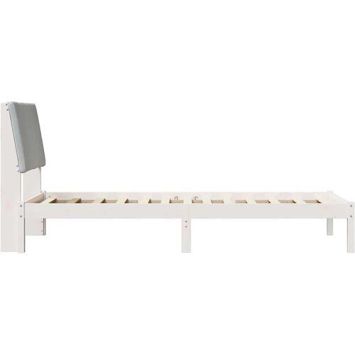  Okvir kreveta s uzglavljem Bijela i svijetlosiva 100 x 200 cm Slike