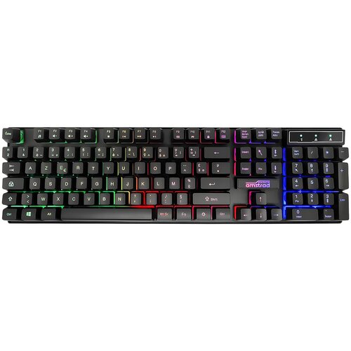 Oem Amstrad, Žična igralna tipkovnica Pro z RGB osvetlitvijo 1,3 m, Črna, (5000185034) Cene
