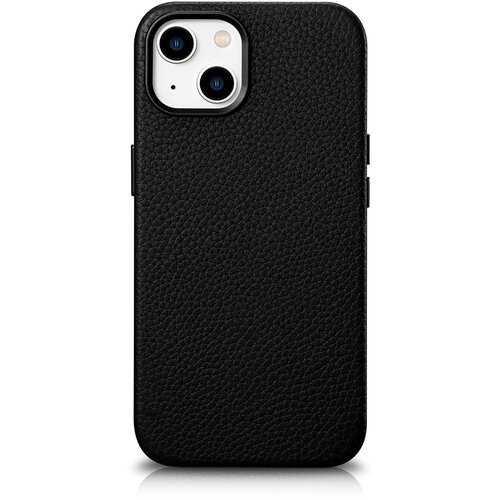 ICARER Magnetni usnjeni ovitek za iPhone 14 Plus s črno usnjeno torbico MagSafe Litchi Premium, (21522013) Slike
