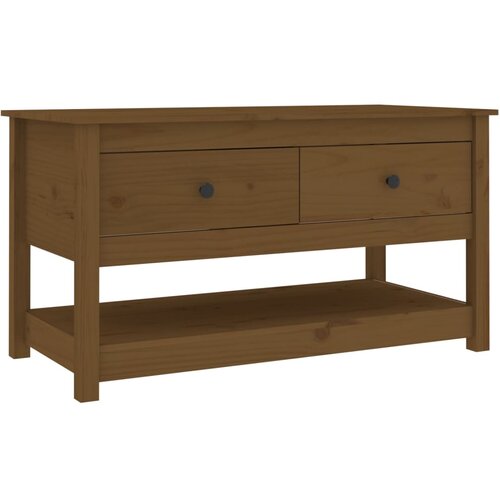 Maison Chic Klubska mizica - kavna mizica - Nizka mizica medeno rjava 102x49x55 cm trdna borovina, (21755268) Cene