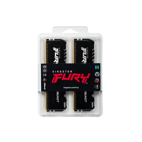 Kingston 16GB FURY Beast RGB 3200MHz DDR4 memorija | KF432C16BBAK2/16 Slike