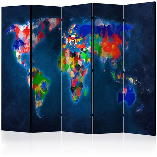 Artgeist Paravan Colorful Map I, 5-Delni, Dvostranski Cene
