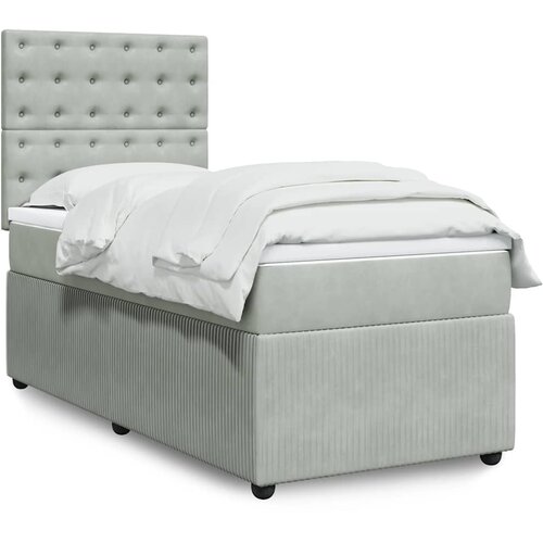  Box spring krevet s madracem svjetlosivi 80 x 200 cm bar&amp;scaron;unasti Slike