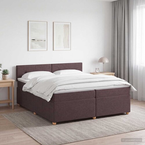  Boxspring krevet s madracem Tamno smeđa 200 x 200 cm Tkanina 202 x 202 x 88 cm Cene