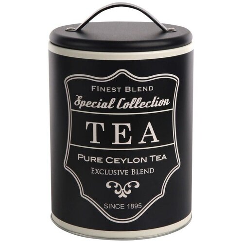 Altom design okrugla limenka 11x16,5 cm crna dekor Tea - 0204018363 Cijene