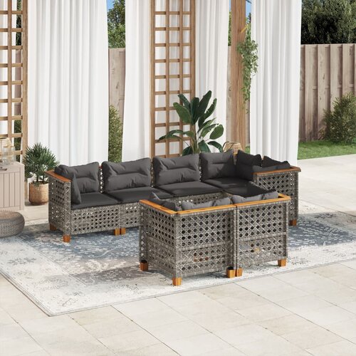 vidaXL 7-dijelni set vrtnih sofa sivi od poliratana Cijene