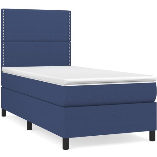 Maison Chic Box spring postelja - Vzmetna postelja z vzmetnico moder 90x190 cm blago SL19122, (21881259) Slike