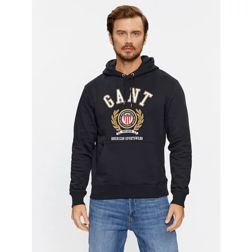 Gant Jopa Crest Hoodie 2006069 Črna Relaxed Fit