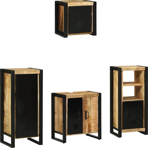 VidaXL Set namje&amp;scaron;taja za kupaonicu 4 pcs Smeđa Čvrsto drvo manga Slike