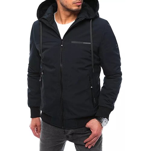 DStreet Men's blue hooded jacket TX4072 Slike