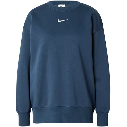 Nike Sportswear Sweater majica 'PHOENIX FLEECE' mornarsko plava / bijela