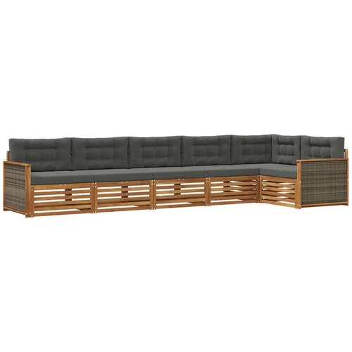 vidaXL Zunanja garnitura za sedenje 6 pcs Naravna in antracitna, (5000280749) Cene