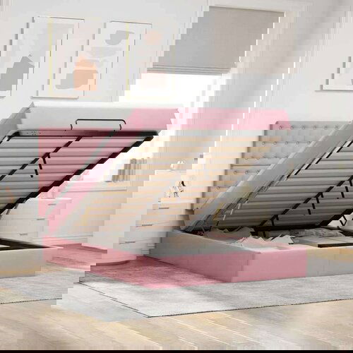  Otomanski krevet s madracima ružičasti 140x200 cm baršun Cijene
