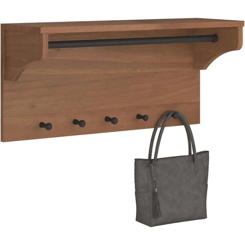 vidaXL Stenski obe&scaron;alnik za pla&scaron;če "SANDNES" 87x30x42 cm les borovega Cene
