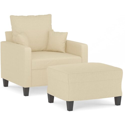 vidaXL Fotelj s stolčkom za noge krem 60 cm blago, (20909859) Cene