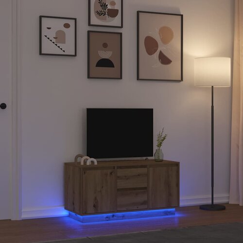 TV ormarić s LED svjetlima artisan hrast 100x41x50 cm Cene
