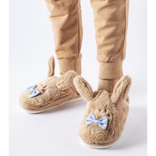 Gemre Beige slippers with ears and a bow Bruno Cene