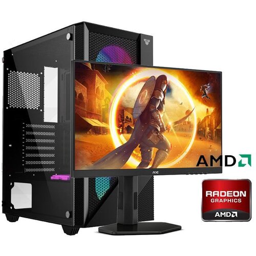  računar ryzen 5 5500X, 16GB, 1TB, rx 6600 8GB i aoc 24G4XE 23.8", 180Hz, 0,5ms Cijene