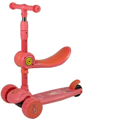 Lean_Toys Trikolesni skiro in poganjalec z lučkami in glasbo Roza lea Cene