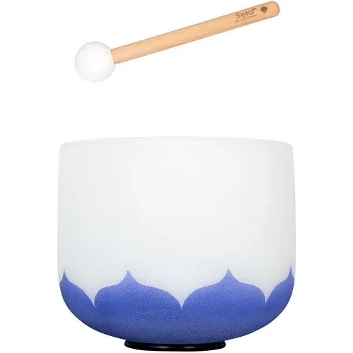 Sela 9“ Crystal Singing Bowl Set Lotus 432Hz A - Indigo (Third Eye Chakra)